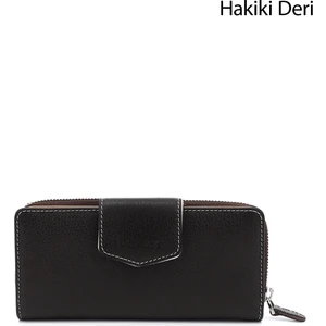 Kadın Kahverengi - Camel Yatay Hakiki Deri Cüzdan