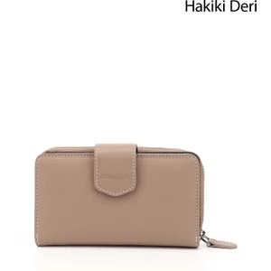 Kadın Vizon - Kahverengi Yatay Hakiki Deri Cüzdan