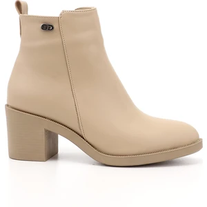 Kadın Nude  Fermuarlı Kalın Topuklu Bot