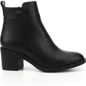 Kadın Siyah Fermuarlı Kalın Topuklu Bot