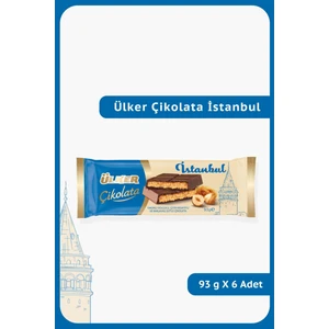 Çikolata İSTANBUL - Fındıklı Dolgulu, Çıtır Kadayıflı ve Baklavalı Çikolata  - 93 gram - 6 Adet