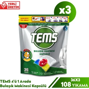 4 Etkili Bulaşık Makinesi Kapsülü 36'lı x 3 Adet 108 Yıkama