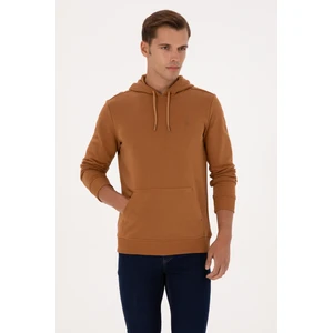 U.S. Polo Assn. Erkek Regular Fit Kapüşonlu Camel Basic Sweatshirt 50313720-VR233