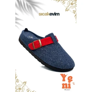 Kadın Kışlık Ev Terliği – Sıcak Tutan, Hafif ve Dayanıklı Şık Peluş Terlik Lacivert Kırmızı