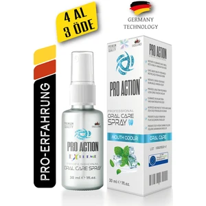 Pro Action Ağız Spreyi 30 ml – Anında Büyüleyici Ferahlık Kötü Nefesi Giderir, Ağız Sağlığını Destekler ve Gün Boyu Ferah Tutar