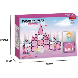 Manyetik Tiles Prenses Şatosu 37 Parça Manyetik Yapı Magnetic Bloklar