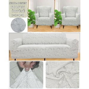 Streç Lastikli Esnek Yıkanabilir Pamuklu Sehra Desen 3+3+1+1 Jakarlı Koltuk Örtüsü Koltuk Kılıfı