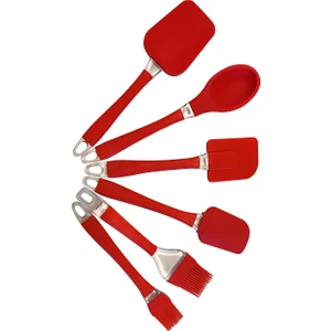 Silikon Spatula Seti-6 Parça, Yanmaz, Yapışmaz,mutfak, Pasta, Spatula, Kaşık, Fırça