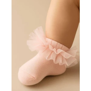 Bebek Pamuklu Tüllü Kısa Çorap