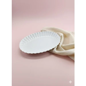 Kütahya Porselen Midye Model Bone Luz Form 27 cm Kayık Tabak