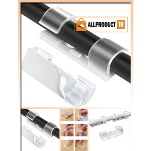 All Product Kendinden Yapışkanlı Kablo Sabitleyici Klips Seti 160’lı – Şeffaf Kablo Düzenleyici, Toplayıcı, Her Yüzeye Uygun, Kolay Montaj