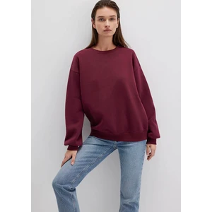 Bisiklet Yaka Bordo Basic Sweatshirt 1610198-70415