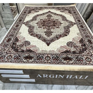 Etnik Desen Krem Bej Ipek Argın Halı