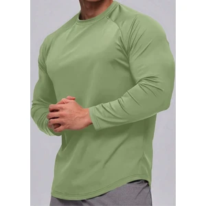 Ghassy Co. Erkek Running Sports Reglan Oval Kesim Uzun Kollu Pamuklu Penye T-Shirt