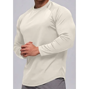 Ghassy Co. Erkek Running Sports Reglan Oval Kesim Uzun Kollu Pamuklu Penye T-Shirt