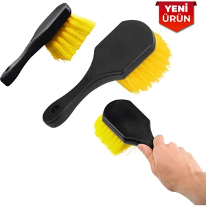 Ergonomik Saplı Jant ve Lastik Yıkama Fırçası