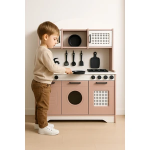 Elizya Renkli Oyuncak Mutfak 12 Parça Servis Setli ve LED Hediyeli