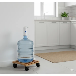 Ahşap Damacana Altlığı Tekerlekli