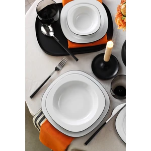 Kütahya Porselen Lapis 24 Parça 6 Kişilik Yemek Takımı Siyah File