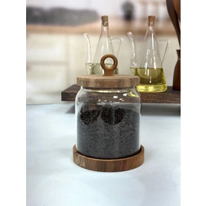 Nora 1250 ml Akasya Kapak ve Standlı Kavanoz