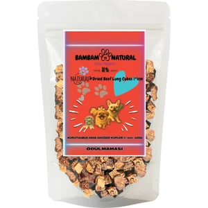 Bambam Natural Dana Akciğer Küpleri 1 Cm 100 Gr - %100 Doğal Kurutulmuş - Köpek Çiğnemelik Ödül Maması