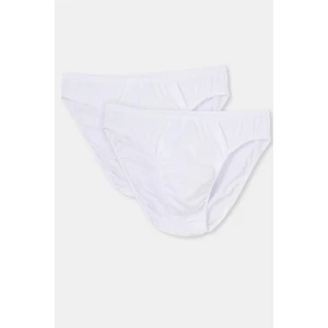 1191 Erkek 2'li %100 Pamuk Slip Külot-Beyaz