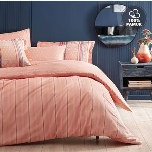 Bedding Pamena Ranforce Çift Kişilik Nevresim Takımı - Somon