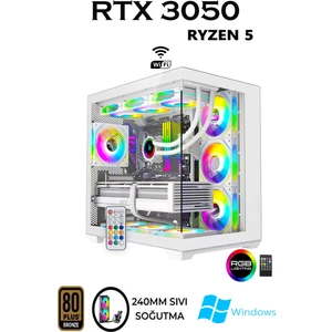 Rebitrh W80 Ryzen 5 5500 | 32GB Ram | 1tb M2 SSD | RTX3050 | Sıvı Soğutmalı Beyaz Oyuncu Bilgisayarı