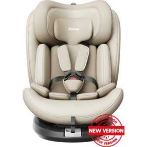 Ultimate 360 ° Dönebilir Yatabilir 0-36 Kg Deri Oto Koltuğu ISOFIX/SIP/LATCH Krem