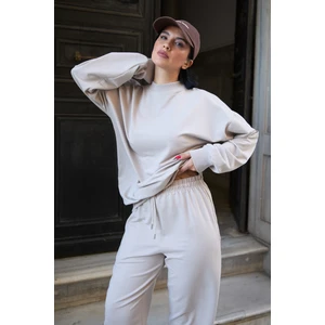 Regular Fit 2'li Takım Sweatshirt Beli Lastikli Jogger Eşofman Altı