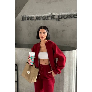 Kadın Şardonlu Üç Iplik Kışlık Eşofman Takımı