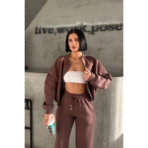 Kadın Şardonlu Üç Iplik Kışlık Eşofman Takımı