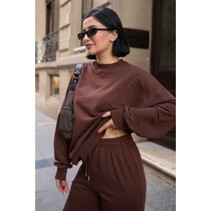 Regular Fit 2'li Takım Sweatshirt Beli Lastikli Jogger Eşofman Altı