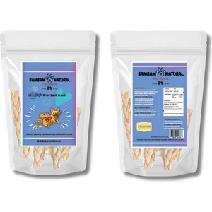 Bambam Natural %100 Doğal Kuzu Deri Örgü Köpek Ödül Maması 15 cm 100G | Katkısız, Tahılsız, Uzun Süreli Çiğneme Atıştırmalığı | Yüksek Proteinli, Diş Sağlığını Destekleyen Doğal Ödül Maması
