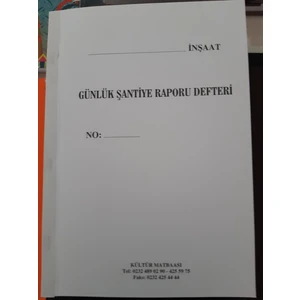 Kültür Matbaası Günlük Şantiye Rapor Defteri