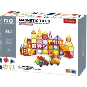 Manyetik Tiles Renkli 85 Parça Manyetik Yapı Magnetic Bloklar