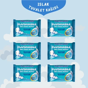 Islak Tuvalet Kağıdı - Klozete Atılanilir - Toplam 6 Paket - 240 Mendil