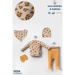 Kız Bebek Leopard 5'li Organik Pamuk Hastane Çıkışı