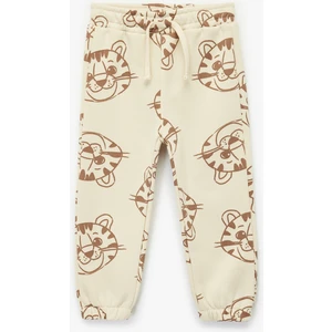 Pamuk Karışımlı Beli Bağcıklı Baskılı Jogger Eşofman Altı