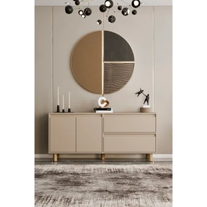 Mila Bej Mdf 160 cm Raflı Konsol