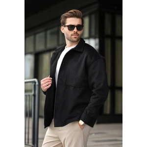 Siyah Kaşe Gömlek Ceket E6765