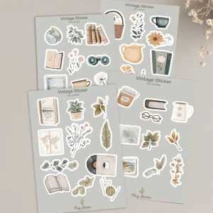 Vintage Sticker Set - 4 Sayfa