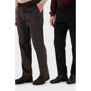 Normal Bel Regular Fit Düz Paça 2'li Paket Kadife Pantolon Erkek Kadife Pantolon 645MERLINS2