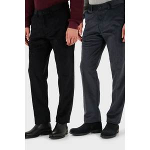 Normal Bel Regular Fit Düz Paça 2'li Paket Kadife Pantolon Erkek Kadife Pantolon 645MERLINS2