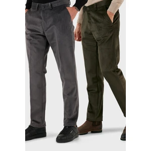 Normal Bel Regular Fit Düz Paça 2'li Paket Kadife Pantolon Erkek Kadife Pantolon 645MERLINS2