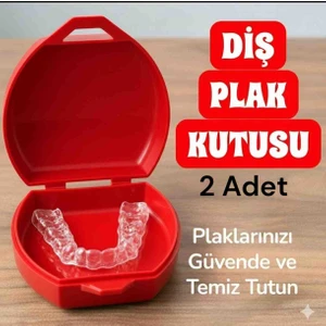 Gece Plakları Için Saklama Kabı 2 Adet Şeffaf Diş Plağı Kutusu