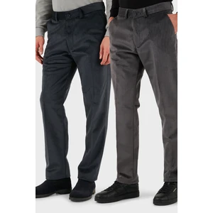 Normal Bel Regular Fit Düz Paça 2'li Paket Kadife Pantolon Erkek Kadife Pantolon 645MERLINS2