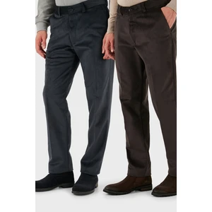 Normal Bel Regular Fit Düz Paça 2'li Paket Kadife Pantolon Erkek Kadife Pantolon 645MERLINS2