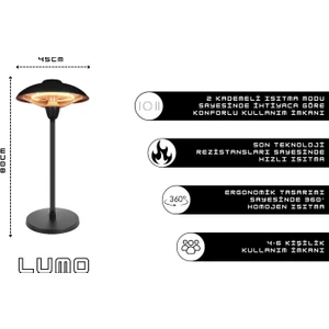 Notus Global Lumo Ayaklı Isıtıcı IP55 1500W Dış ve İç Mekan