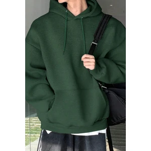 Genius Store Erkek Sweatshirt Kanguru Cepli  Içi Polarlı 3 Iplik Kapüşonlu Oversize sweatshirt Kanguru-Sweatshırt